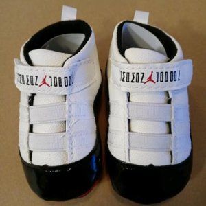 NEW Jordan Shoes Low Top Soft Bottom For Newborn Babies Size 0-6 Months Old Wht